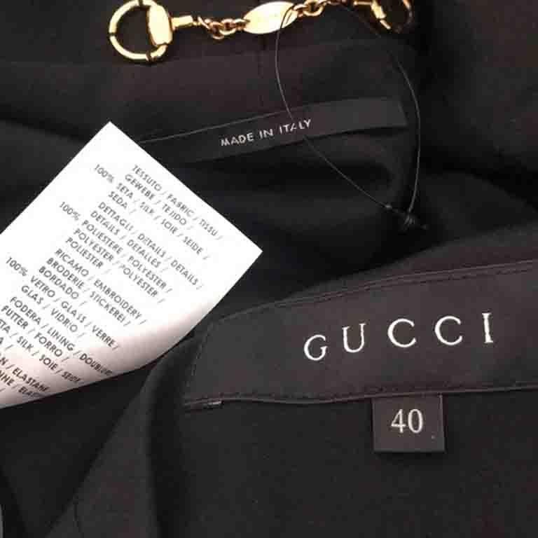 Gucci Black Silk Beaded Tuxedo Smoking Jacket For Sale 2