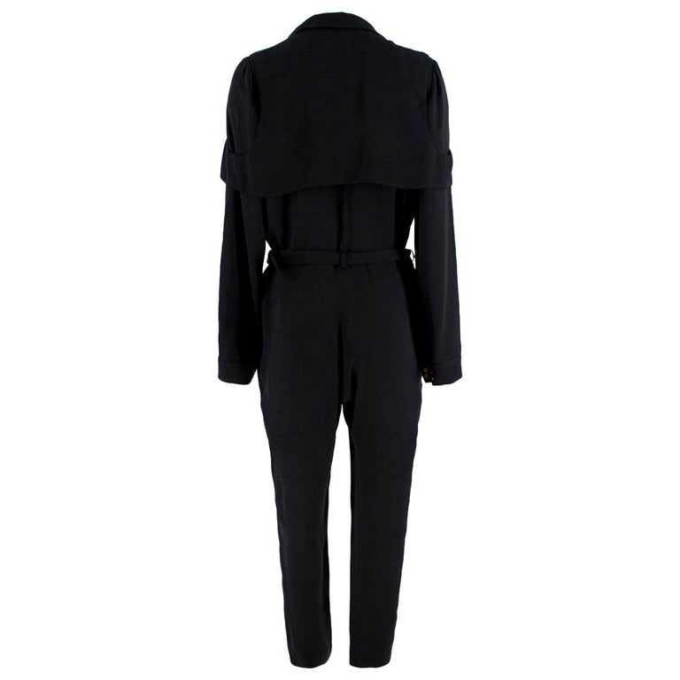 Gucci black silk-blend jumpsuit IT40 at 1stDibs | gucci bodysuit
