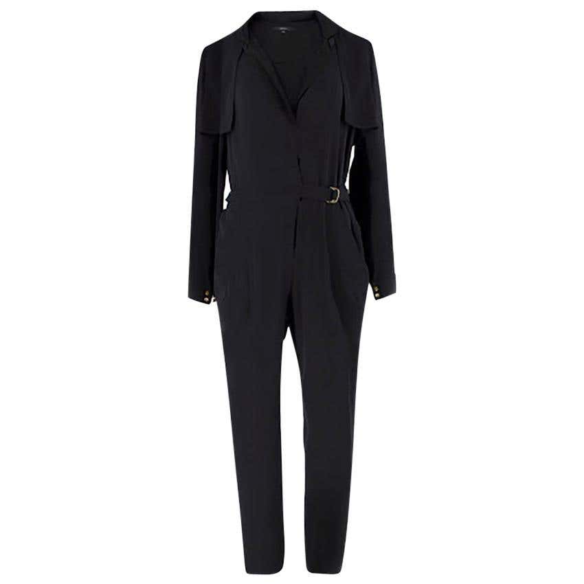Gucci black silk-blend jumpsuit IT40 at 1stDibs | gucci bodysuit