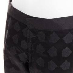GUCCI black silk blend tiger head jacquard mid waist cropped dress pants IT44 XS