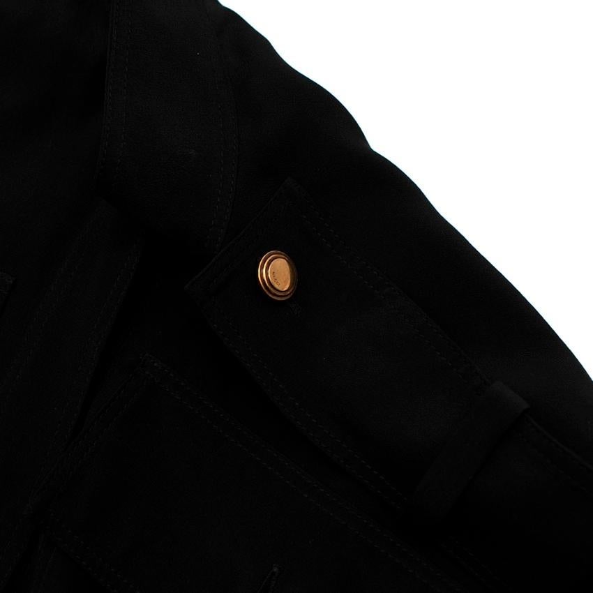 black silk button up shirt