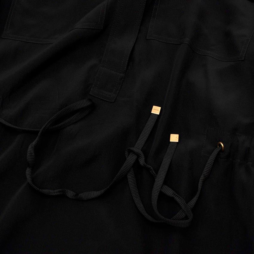 Gucci Black Silk Button Up Military Shirt - Size US4 In Excellent Condition For Sale In London, GB