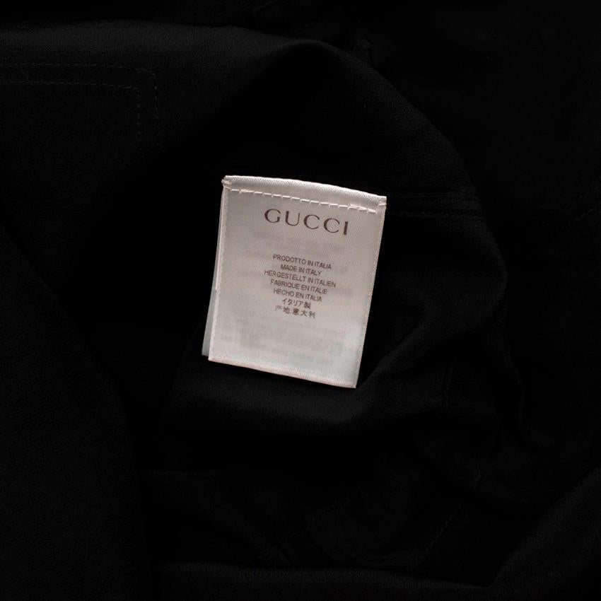 Gucci Black Silk Button Up Military Shirt - Size US4 For Sale 1