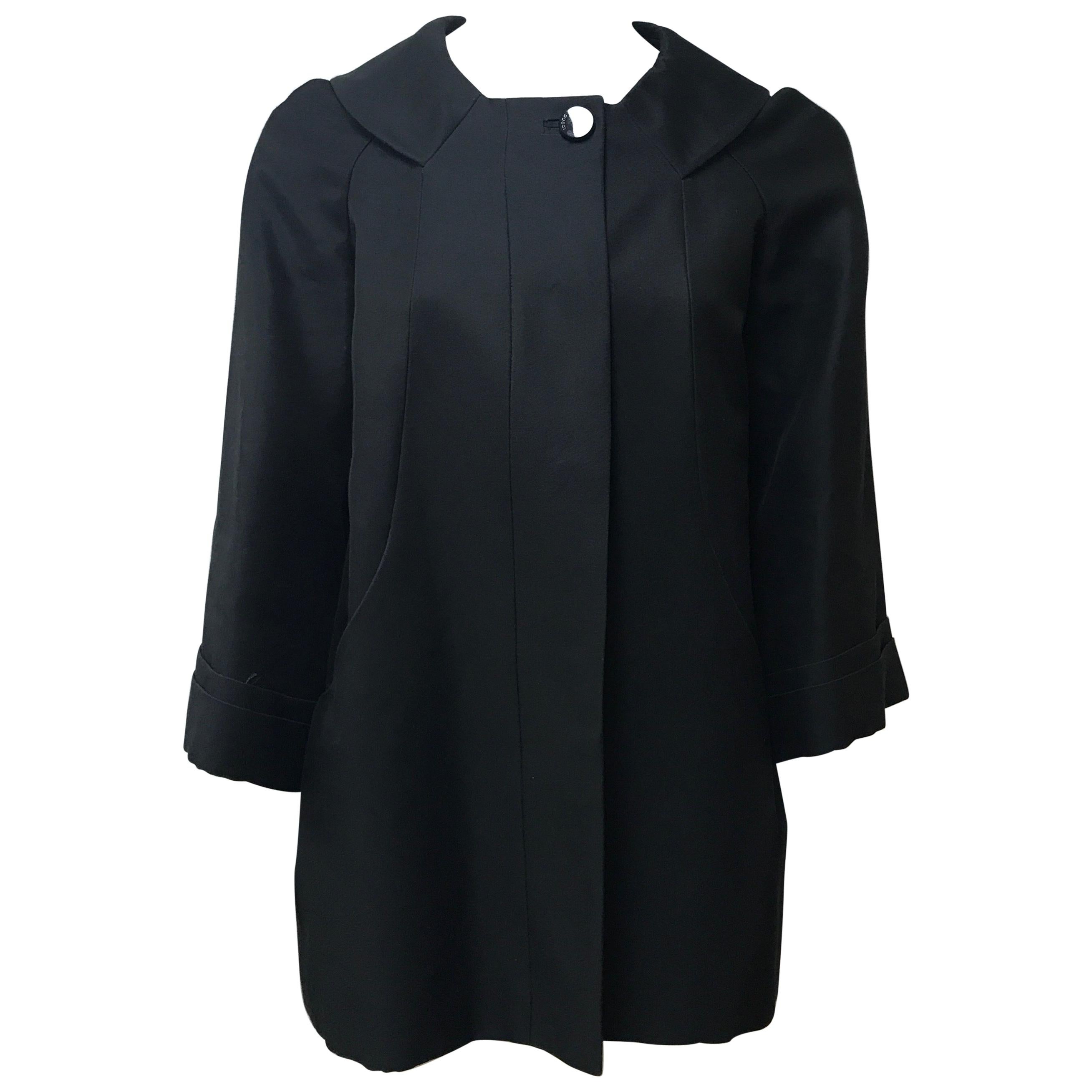 Gucci Black Silk Cape Jacket-42 For Sale