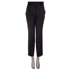 GUCCI black silk CLASSIC TAPERED Pants 44 L