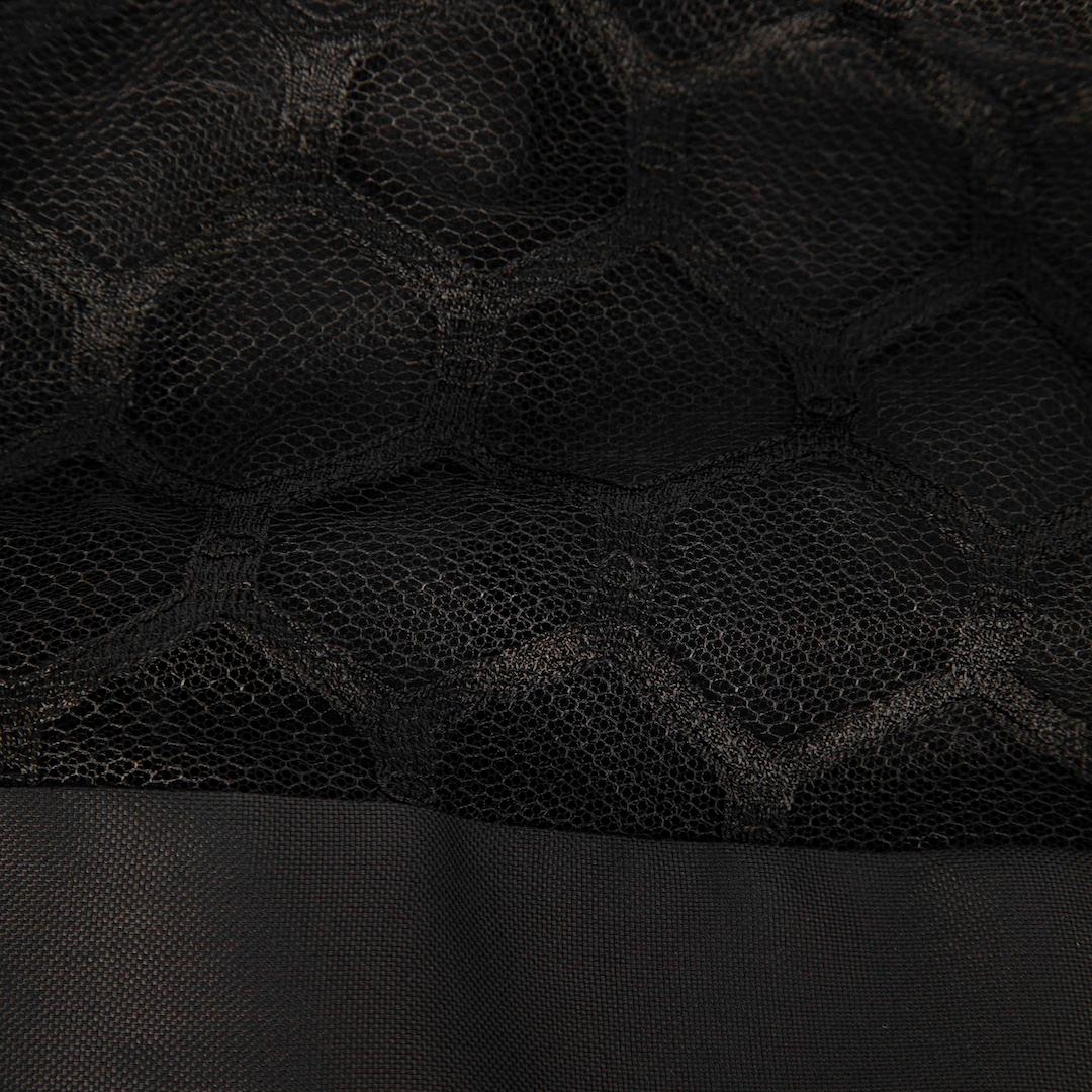 Women's Gucci Black Silk Mesh Detail Long Sleeve Dress Size S For Sale