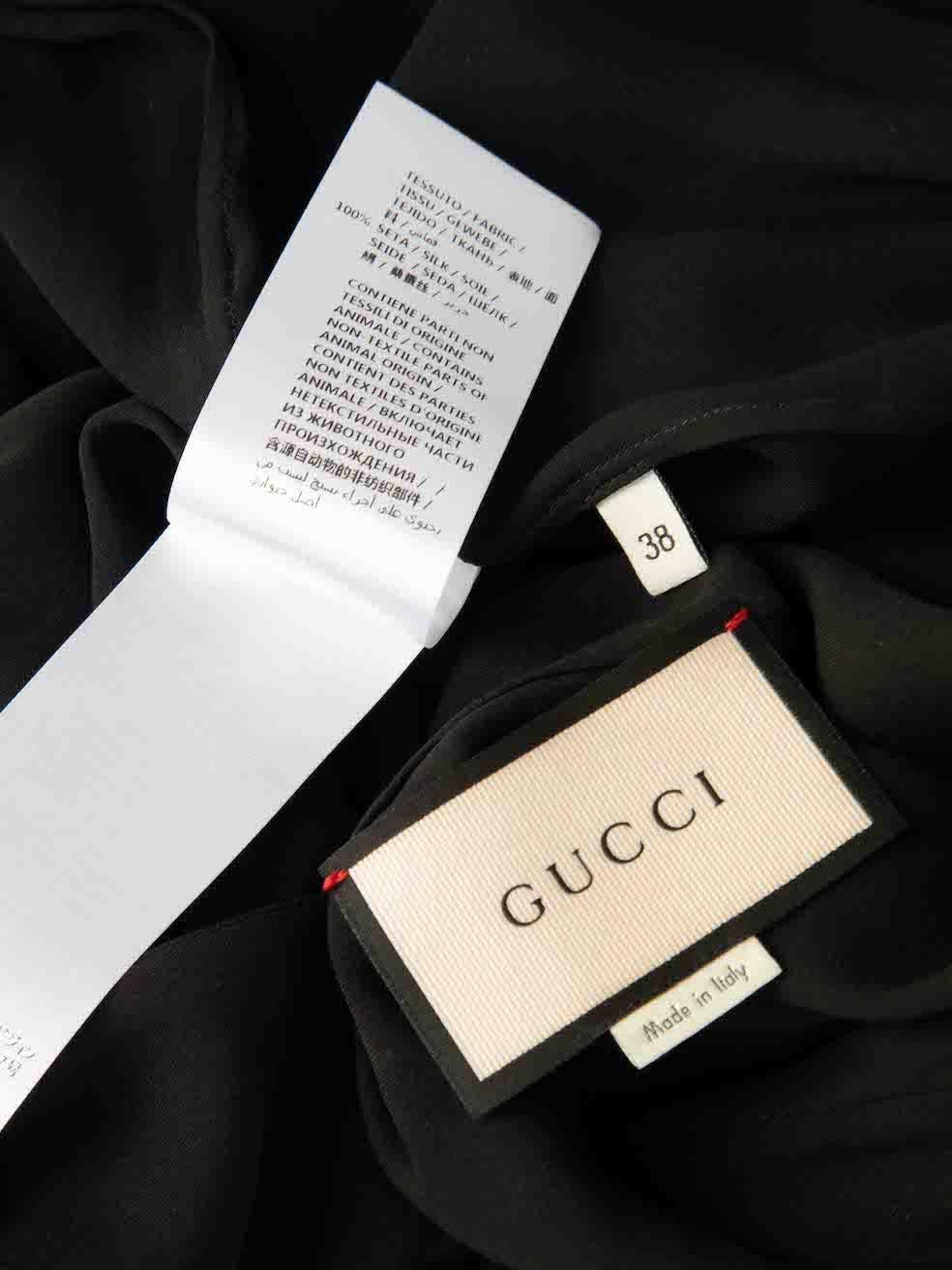 Gucci Black Silk Neck Tie Blouse Size XS For Sale 2