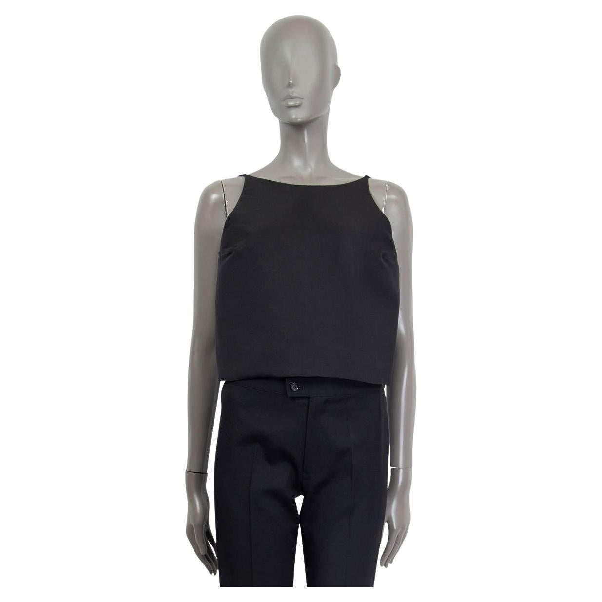GUCCI black silk OPEN BACK SLEEVELESS Top Shirt 42 M For Sale