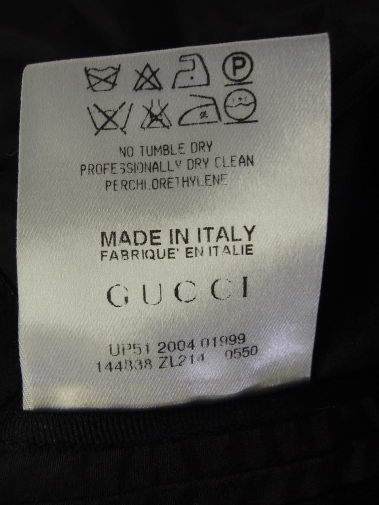 Gucci Black Silk Scoop Neck Blazer Jacket For Sale 5