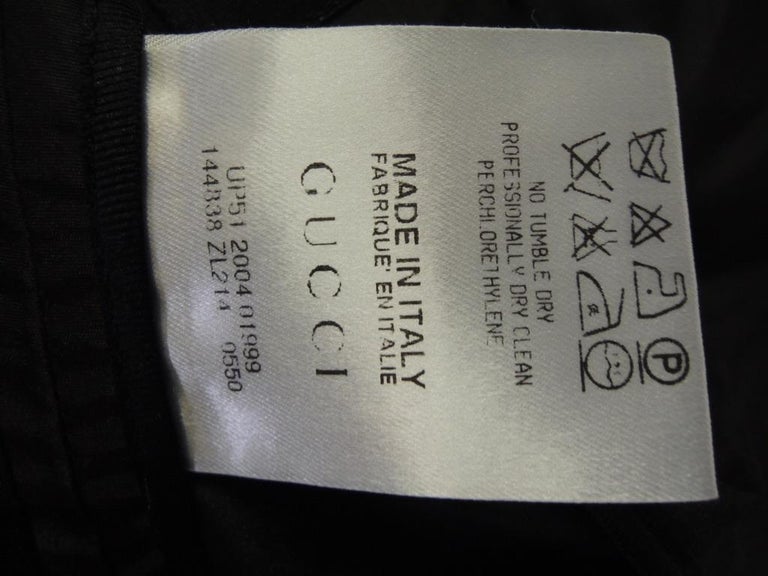 Gucci Black Silk Scoop Neck Blazer Jacket For Sale 5