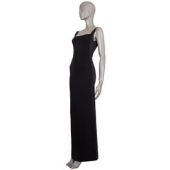 GUCCI black silk Sleeveless Evening Gown Maxi Dress 38
