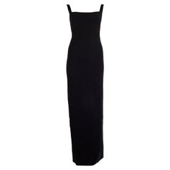 GUCCI black silk Sleeveless Evening Gown Maxi Dress 38