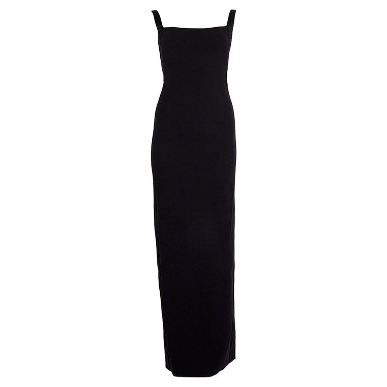 GUCCI black silk Sleeveless Evening Gown Maxi Dress 38 at 1stDibs