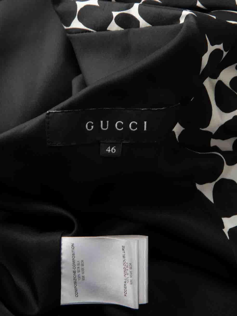 Schwarzer Gucci-Mantel aus Seide mit Fleckendruck Größe XL im Angebot 3