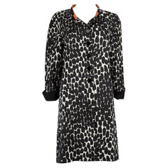 Gucci Black Silk Spot Print Coat Size XL