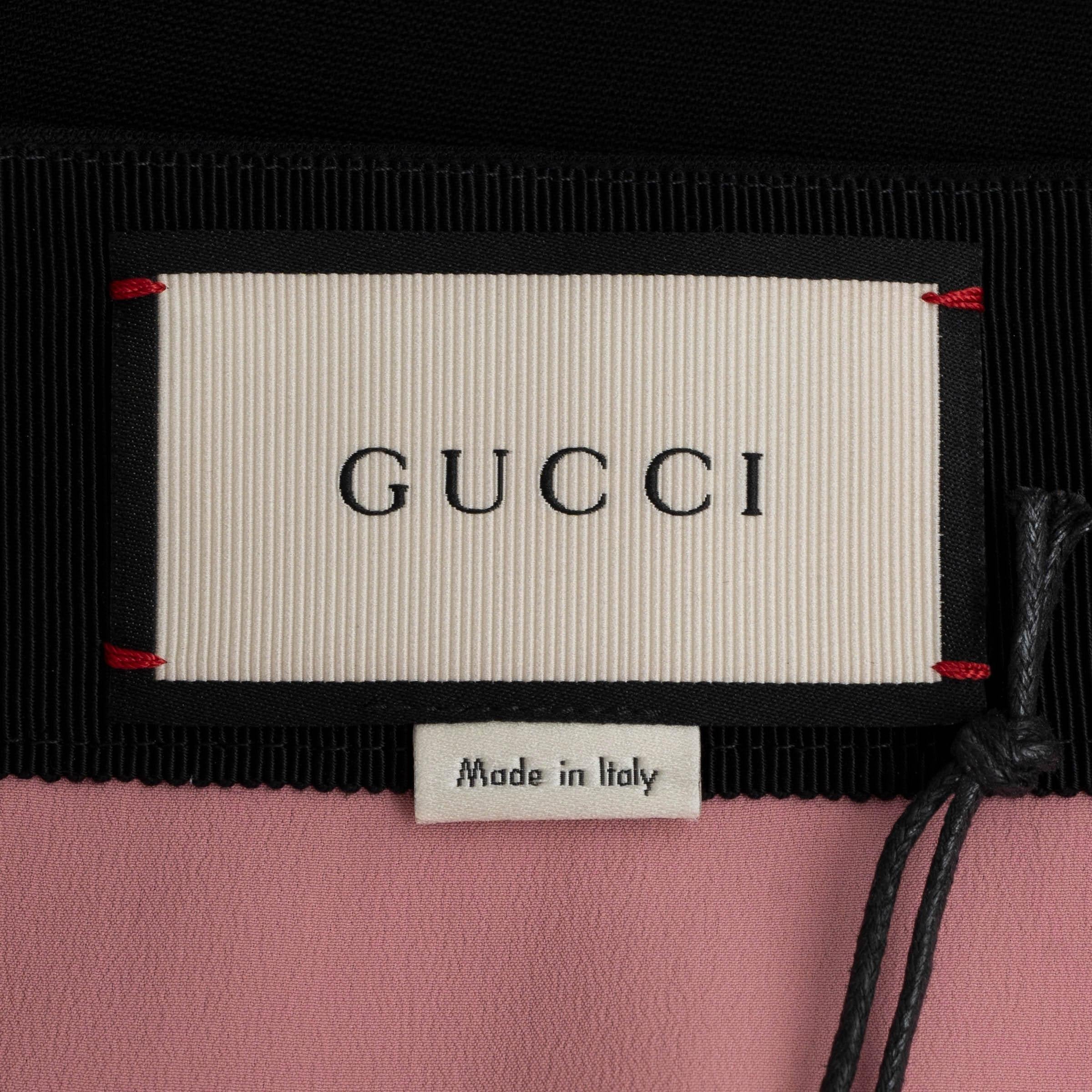 Gucci Gonna MINI 2016 in seta e lana nera con bordo a balze S in vendita 1