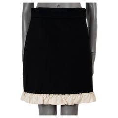 GUCCI Schwarz Seide & Wolle 2016 RUFFLE TRIM MINI Skirt S