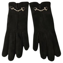 Gucci Black silver chain hardware Gloves