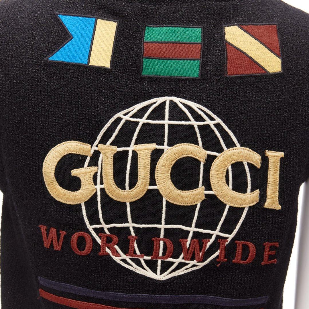 GUCCI black silver diamong argyle floral embellished sweater vest S For Sale 2
