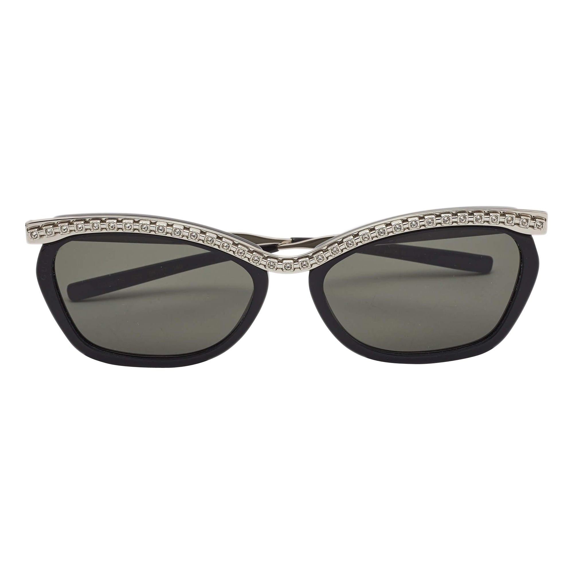 Gucci Black/Silver GG0617S GG Crystals Cat Eye Sunglasses