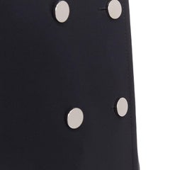 GUCCI black silver mirrored buttons double breasted military coat IT36 XXS