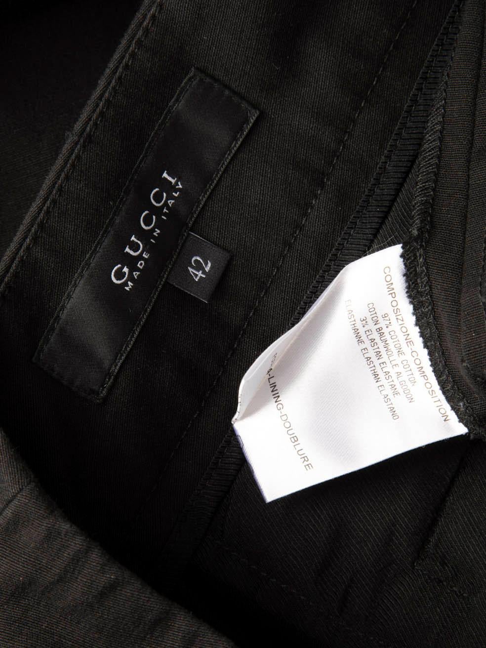 Gucci Pantalon skinny noir avec détails en argent Taille M Pour femmes en vente