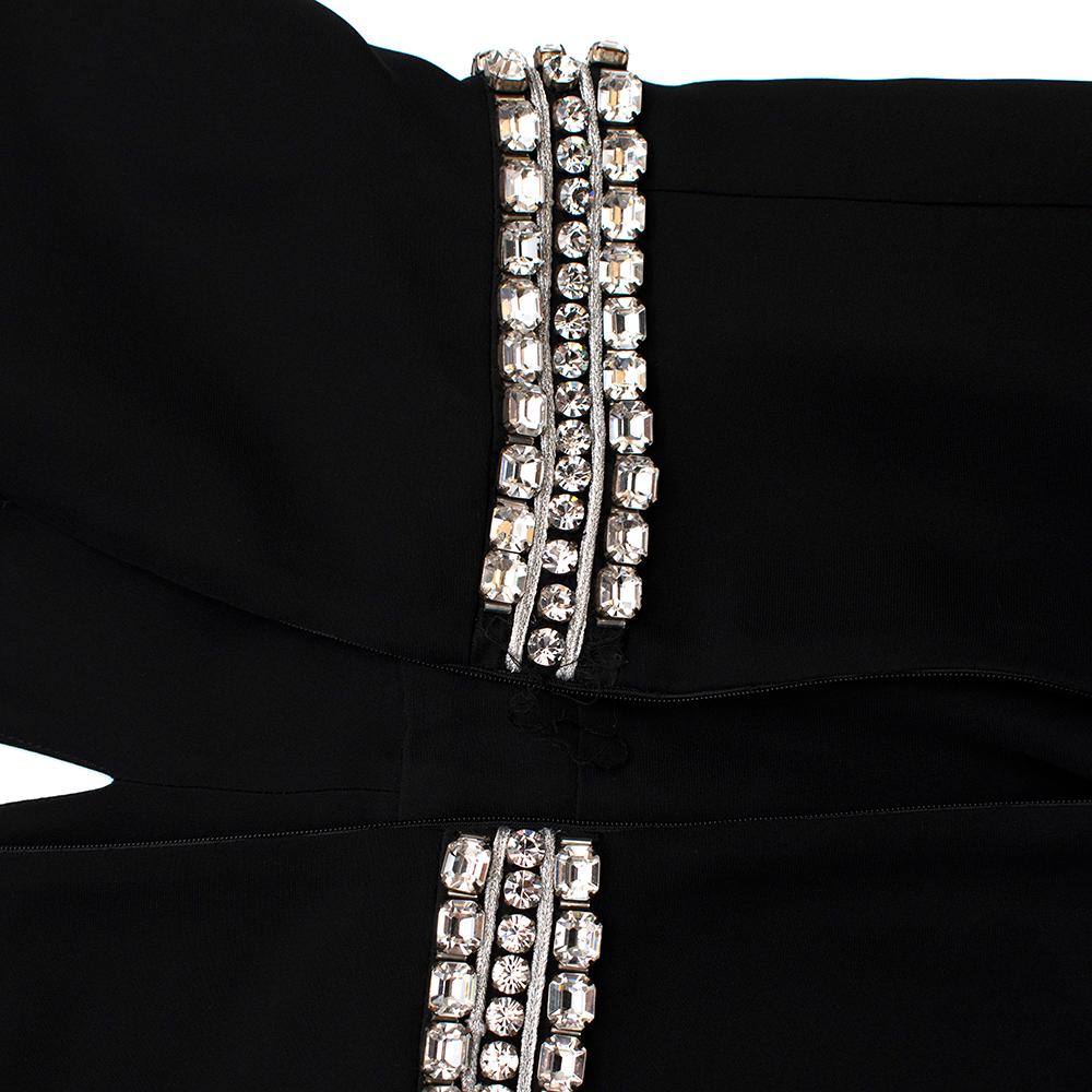 Gucci Black Sleeveless Crystal Embellished Gown - Size US 2 In Excellent Condition For Sale In London, GB