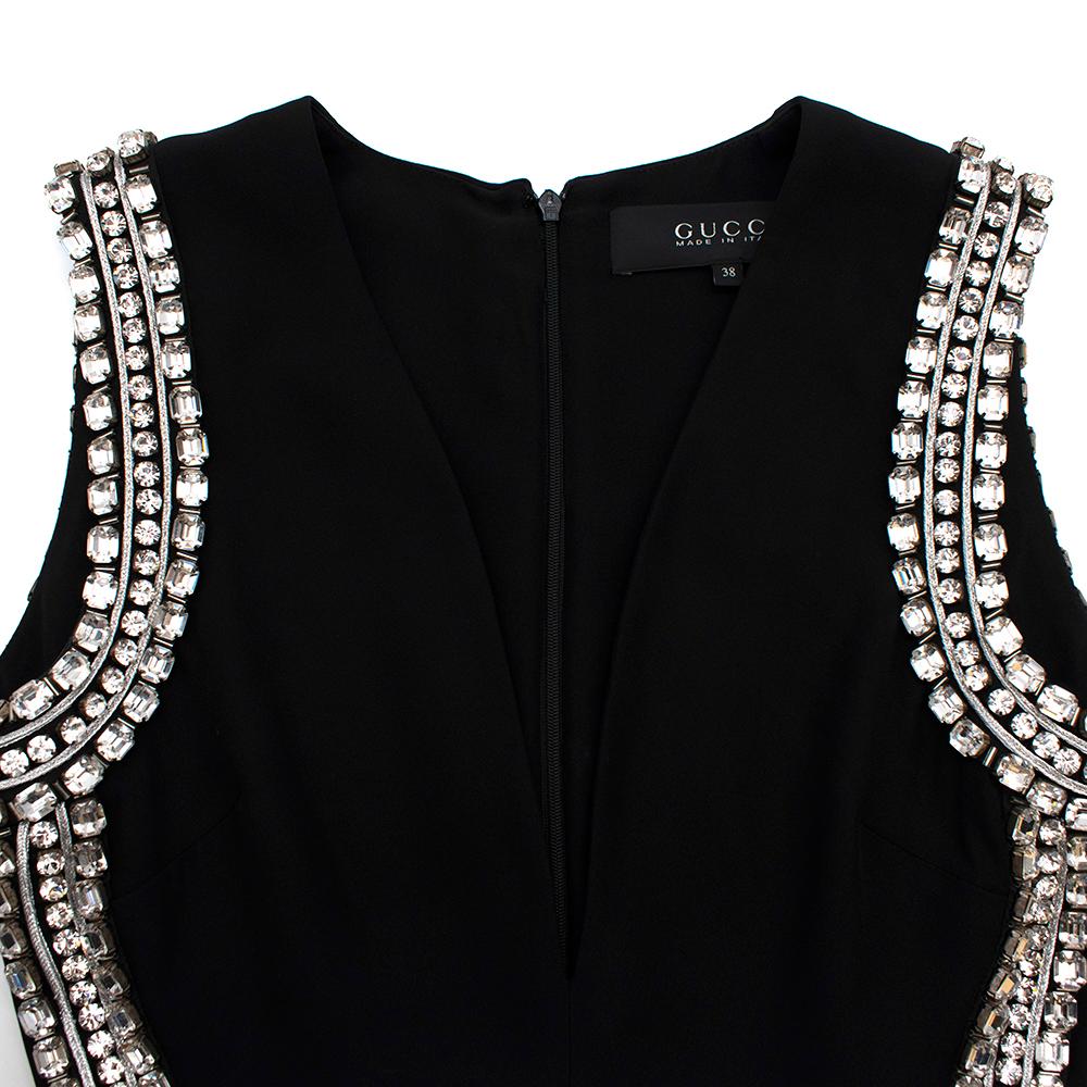 Gucci Black Sleeveless Crystal Embellished Gown - Size US 2 For Sale 2