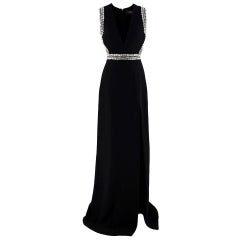 Gucci Black Sleeveless Crystal Embellished Gown - Size US 2
