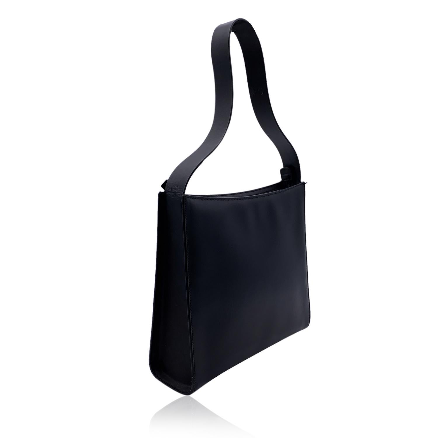 Gucci Black Smooth Leather Squared Tote Shoulder Bag 1
