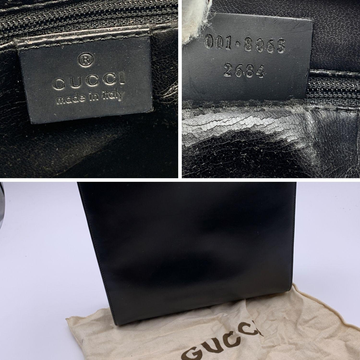 Gucci Black Smooth Leather Squared Tote Shoulder Bag 3