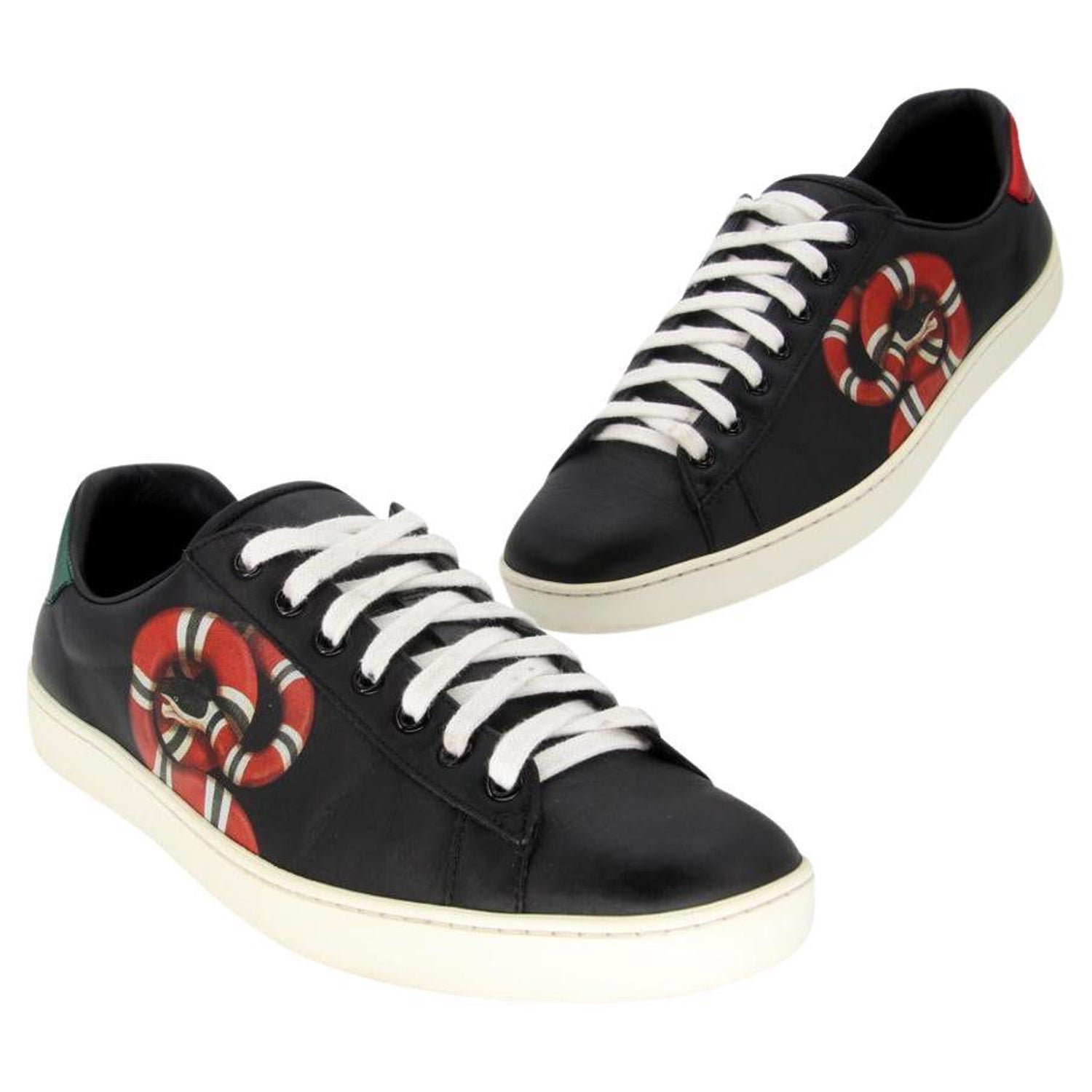 Gucci Black Snake Runway Low Top Sneakers For Sale at 1stDibs