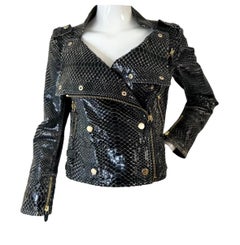 Gucci black snakeskin leather jacket