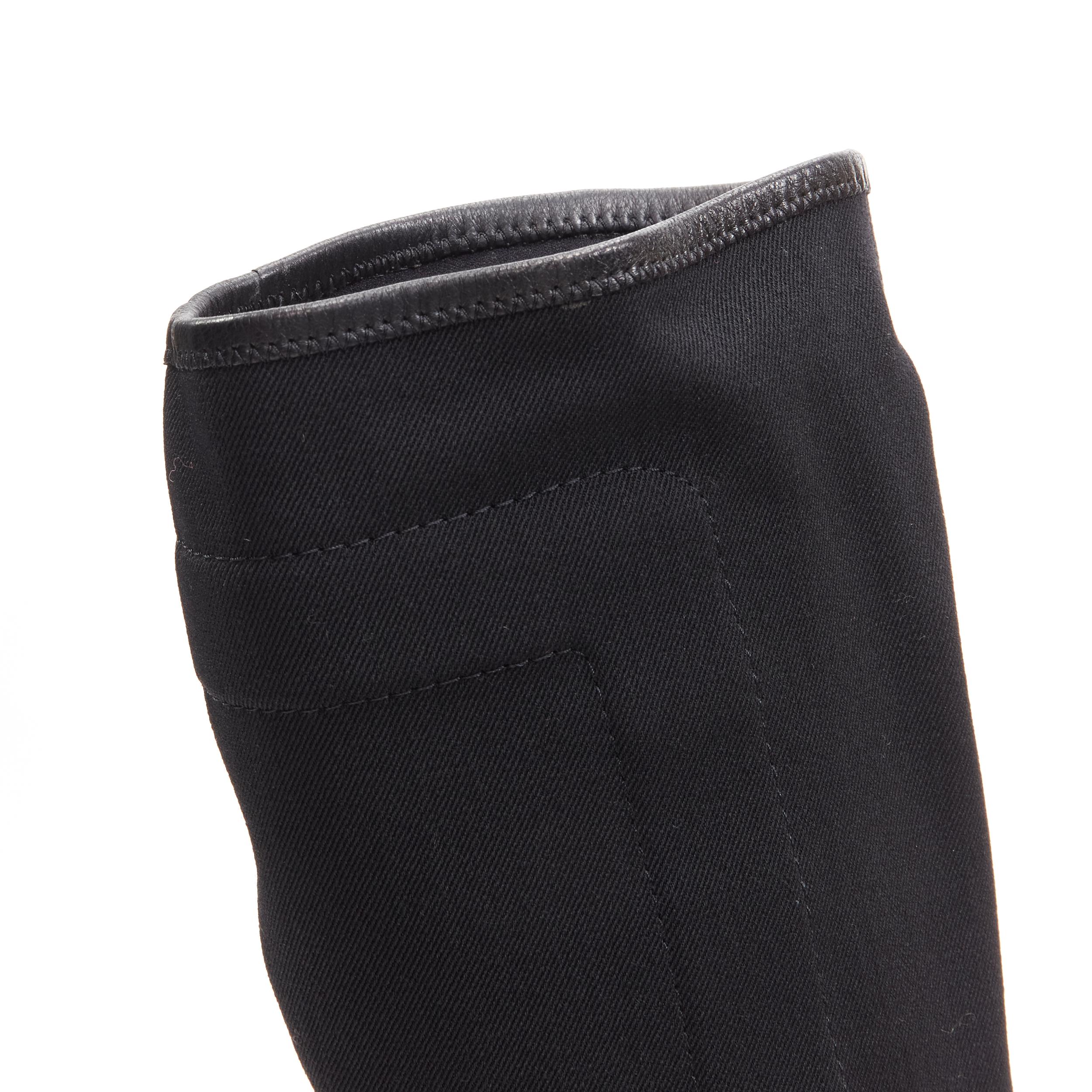 Gucci - Bottes à talons hauts en maille noire avec bordure en toile, taille EU 36,5 en vente 6