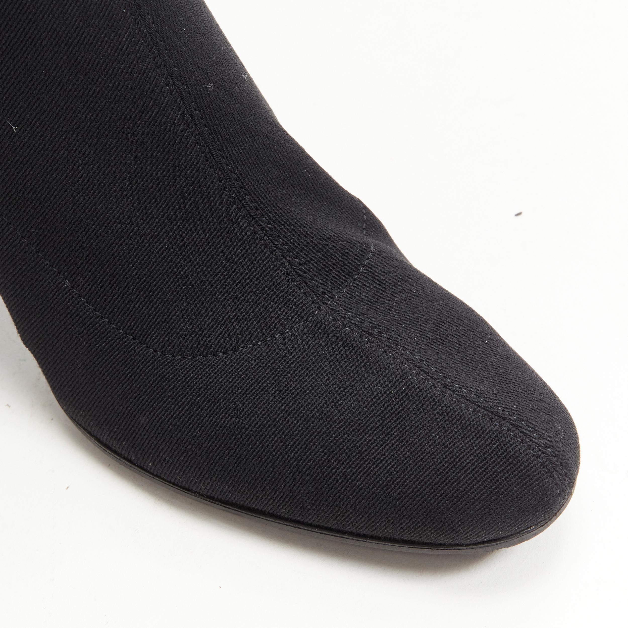 GUCCI black sock knit web trim D ring high heel boot EU36.5 For Sale 4