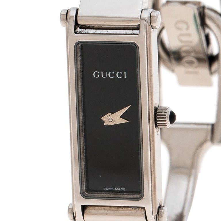 Gucci Black Stainless Steel 1500L Women's Wristwatch 12MM For Sale at ...