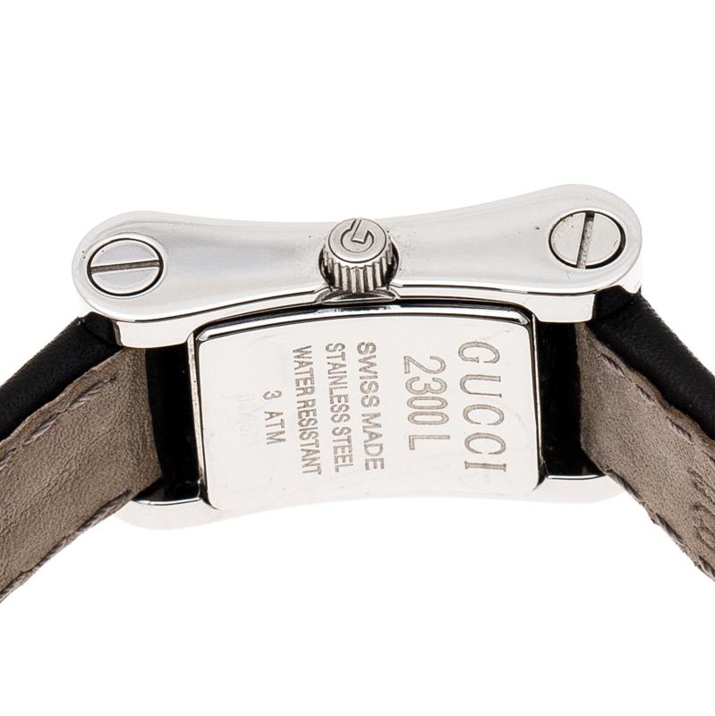 Gucci Black Stainless Steel 2300L Women's Wristwatch 17 mm 3