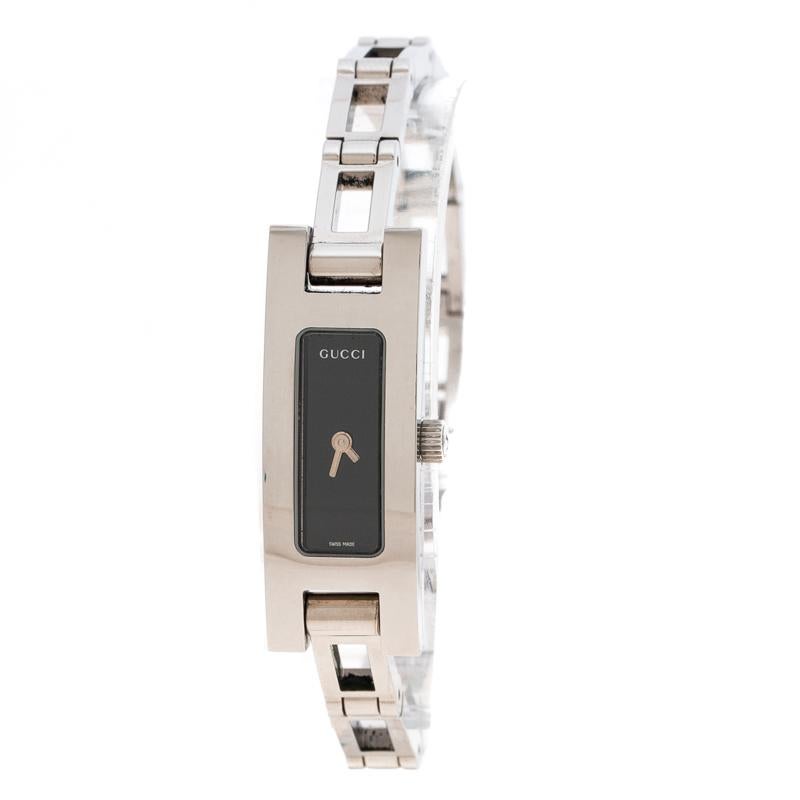 Gucci Black Stainless Steel 3900L Women's Wristwatch 12 mm