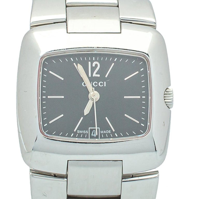 Gucci Black Stainless Steel 8500L Women's Wristwatch 29 mm at 1stDibs | gucci  8500l