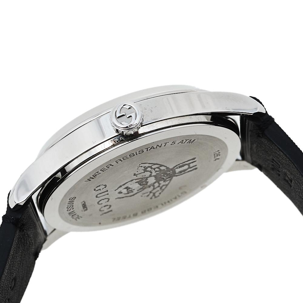 Gucci Black Stainless Steel Bee G-Timeless YA1264105 Women's Wristwatch 38 mm  3