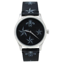 Gucci Black Stainless Steel Bee G-Timeless YA1264105 Women's Wristwatch 38 mm 