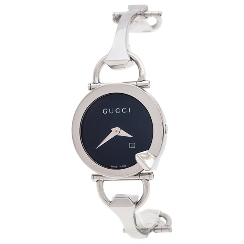 Gucci Black Stainless Steel Chiodo YA122502 Women's Wristwatch 36 mm