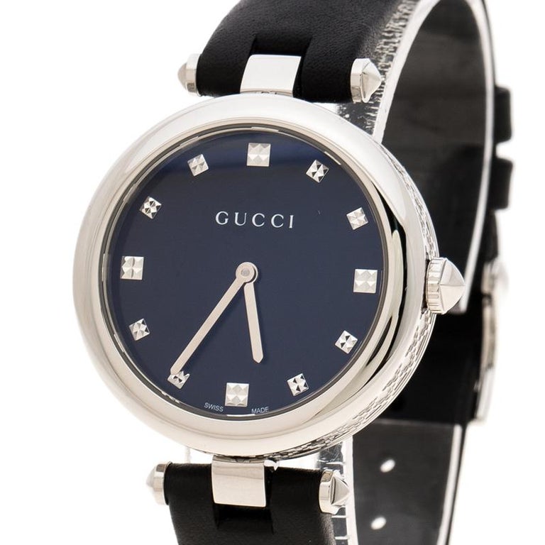 Gucci Black Stainless Steel Diamantissima 141.4 Women's Wristwatch 32 mm at  1stDibs | gucci 141.4