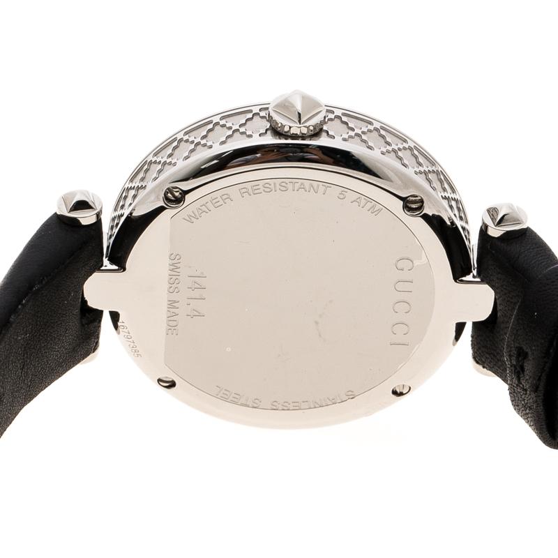 Gucci Diamantissima 141.4 Damenarmbanduhr aus schwarzem Edelstahl:: 32 mm 2