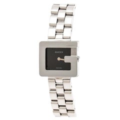 Gucci Black Stainless Steel G 3600L Women's Wristwatch 23 mm