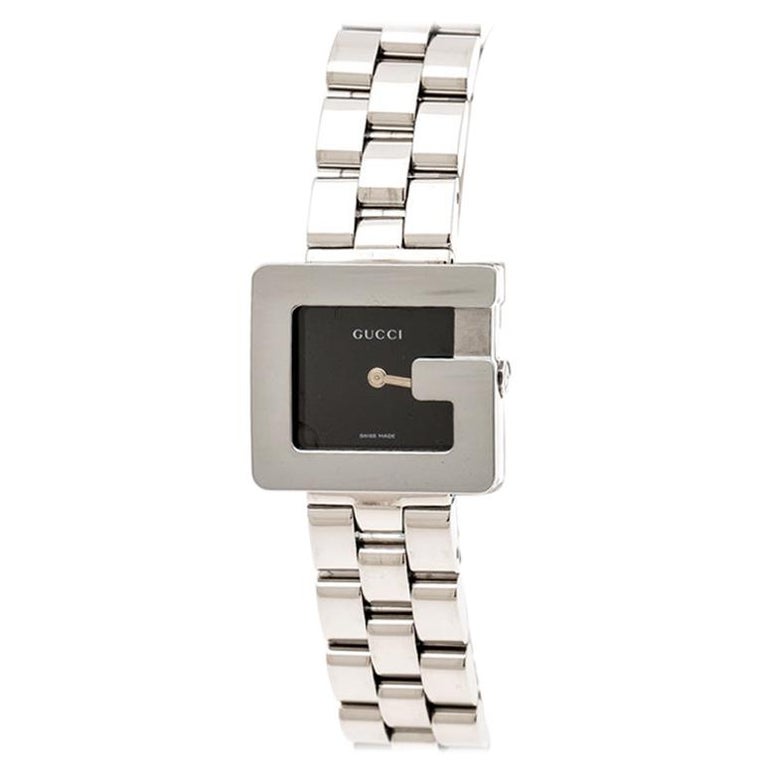 Gucci Black Stainless Steel G 3600L Women's Wristwatch 23 mm For Sale at  1stDibs | gucci 3600l ladies watch, gucci 3600l