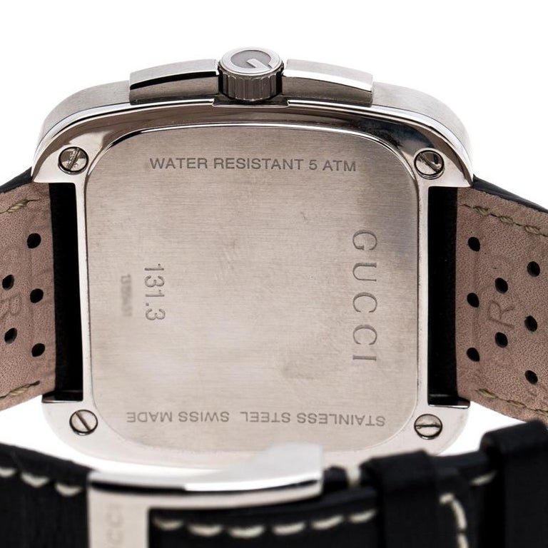 Gucci Black Stainless Steel G Coupe 131.3 Men's Wristwatch 40MM For