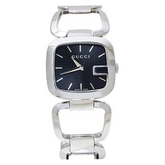 Gucci Montre-bracelet pour femme noire en acier inoxydable G-Gucci 125,4, 32 mm