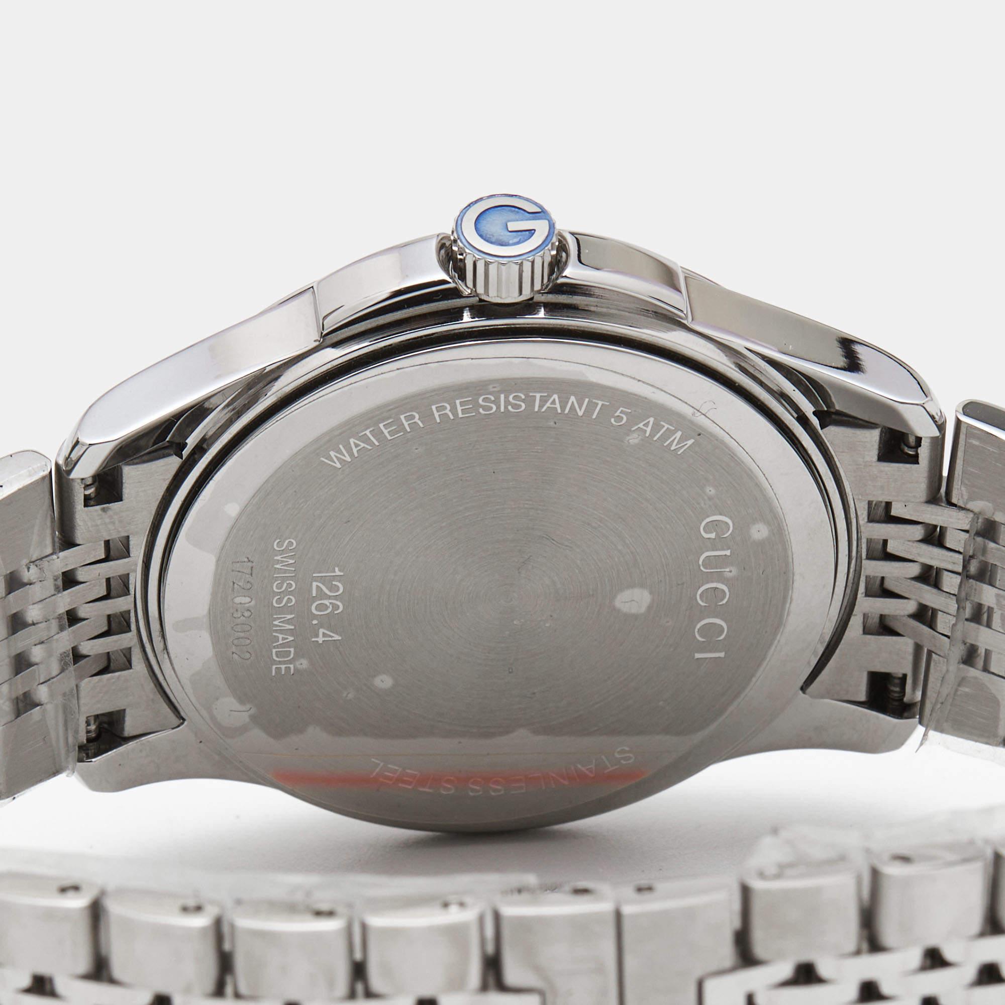 Gucci Black Stainless Steel G-Timeless YA126408 Unisex Wristwatch 38 mm 3