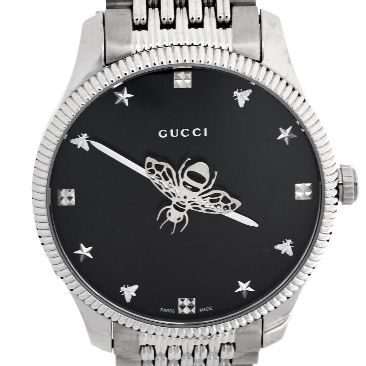 Gucci Black Stainless Steel G-Timeless YA1264154 Women's Wristwatch 36 mm 1